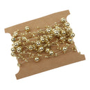 5M Fishing Line Gold Plated Pearl Mixed Size Bead Chain Trim DIY Decoration