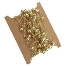 5M Fishing Line Gold Plated Pearl Mixed Size Bead Chain Trim DIY Decoration