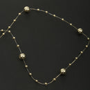 5M Fishing Line Gold Plated Pearl Mixed Size Bead Chain Trim DIY Decoration