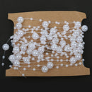 5M Fishing Line Pearl Bead Chain Trim DIY Decoration White