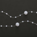 5M Fishing Line Pearl Bead Chain Trim DIY Decoration White