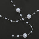 5M Fishing Line Pearl Bead Chain Trim DIY Decoration White