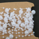 5M Fishing Line Pearl Bead Chain Trim DIY Decoration White