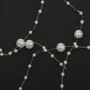 5M Fishing Line Pearl Bead Chain Trim DIY Decoration Beige