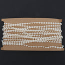5M Pearl Half Round Beads Chain Cotton Line Garland Wedding DIY Decor Beige