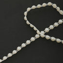 5M Pearl Half Round Beads Chain Cotton Line Garland Wedding DIY Decor Beige