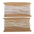 5M Pearl Half Round Beads Chain Cotton Line Garland Wedding DIY Decor Beige