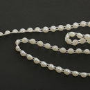 5M Pearl Half Round Beads Chain Cotton Line Garland Wedding DIY Decor Beige