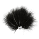 Women's Diamante Feather Hair Clips Wedding Party DIY Hair Decor Black