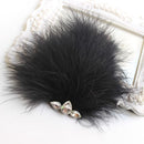 Women's Diamante Feather Hair Clips Wedding Party DIY Hair Decor Black