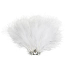 Women's Diamante Feather Hair Clips Wedding Party DIY Hair Decor White
