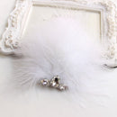 Women's Diamante Feather Hair Clips Wedding Party DIY Hair Decor White