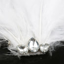 Women's Diamante Feather Hair Clips Wedding Party DIY Hair Decor White