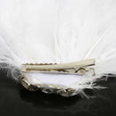 Women's Diamante Feather Hair Clips Wedding Party DIY Hair Decor White