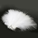 Women's Diamante Feather Hair Clips Wedding Party DIY Hair Decor White