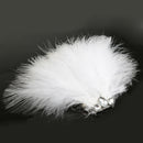 Women's Diamante Feather Hair Clips Wedding Party DIY Hair Decor White