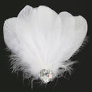 Women's Diamante Feather Hair Clips Wedding Party DIY Hair Decor White