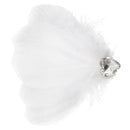 Women's Diamante Feather Hair Clips Wedding Party DIY Hair Decor White