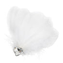 Women's Diamante Feather Hair Clips Wedding Party DIY Hair Decor White