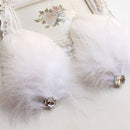 Women's Diamante Feather Hair Clips Wedding Party DIY Hair Decor White