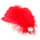 Women's Diamante Feather Hair Clips Wedding Party DIY Hair Decor Red