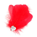 Women's Diamante Feather Hair Clips Wedding Party DIY Hair Decor Red