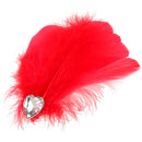 Women's Diamante Feather Hair Clips Wedding Party DIY Hair Decor Red