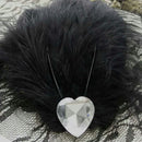 Women's Diamante Feather Hair Clips Wedding Party DIY Hair Decor Black