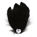 Women's Diamante Feather Hair Clips Wedding Party DIY Hair Decor Black