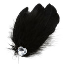 Women's Diamante Feather Hair Clips Wedding Party DIY Hair Decor Black