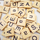 100 Mixed Wooden Puzzle Tiles Letters Craft Alphabet Board Game Spelling Toy