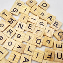 100 Mixed Wooden Puzzle Tiles Letters Craft Alphabet Board Game Spelling Toy