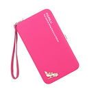 Women Girls Ladies Fashionable PU Leather High Heel Patterns Wallet Coin Penny Purse Cellphone Pouch Rose Red