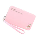 Women Girls Ladies Fashionable PU Leather High Heel Patterns Wallet Coin Penny Purse Cellphone Pouch Light Pink