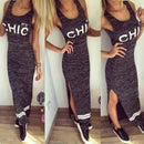 Women Girls Ladies Fashionable Sleeveless Cotton Bodycon Jumper Stretch Mini Dress Grey L