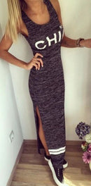 Women Girls Ladies Fashionable Sleeveless Cotton Bodycon Jumper Stretch Mini Dress Grey L