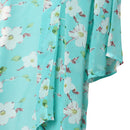 Women Summer Loose Casual Shawl Cardigan Boho Chiffon Floral Blouse Green