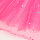 Kids Girls Polyester Princess Series Glitter Star Pattern Tutu Ballet Dress 28 CM 2-7YRS Fuchsia
