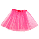 Kids Girls Polyester Princess Series Glitter Star Pattern Tutu Ballet Dress 28 CM 2-7YRS Fuchsia