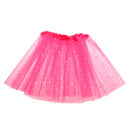 Kids Girls Polyester Princess Series Glitter Star Pattern Tutu Ballet Dress 28 CM 2-7YRS Fuchsia