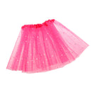 Kids Girls Polyester Princess Series Glitter Star Pattern Tutu Ballet Dress 28 CM 2-7YRS Fuchsia