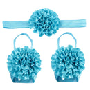 1 Set of 3PCS Baby Infant Headband Foot Flower Elastic Hair Band Accessories Photography Props Head Decor Accessory Blue