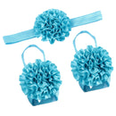 1 Set of 3PCS Baby Infant Headband Foot Flower Elastic Hair Band Accessories Photography Props Head Decor Accessory Blue
