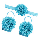 1 Set of 3PCS Baby Infant Headband Foot Flower Elastic Hair Band Accessories Photography Props Head Decor Accessory Blue