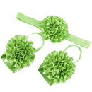 1 Set of 3PCS Baby Infant Headband Foot Flower Elastic Hair Band Accessories Photography Props Head Decor Accessory Green