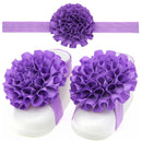 1 Set of 3PCS Baby Infant Headband Foot Flower Elastic Hair Band Accessories Photography Props Head Decor Accessory Purple
