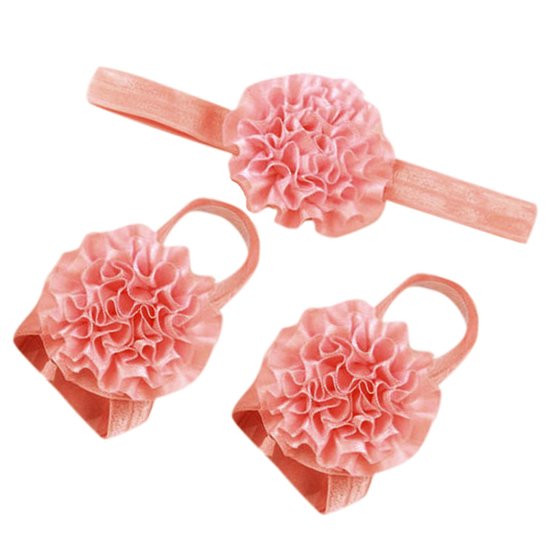 1 Set of 3PCS Baby Infant Headband Foot Flower Elastic Hair Band Accessories Photography Props Head Decor Accessory