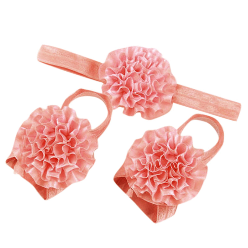 1 Set of 3PCS Baby Infant Headband Foot Flower Elastic Hair Band Accessories Photography Props Head Decor Accessory