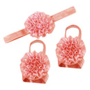 1 Set of 3PCS Baby Infant Headband Foot Flower Elastic Hair Band Accessories Photography Props Head Decor Accessory