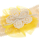 Fashionable Lace Flower Design Charms Kids Baby Girl Toddler Headband Hair Band Headwear Hair Decor Accessory Yellow